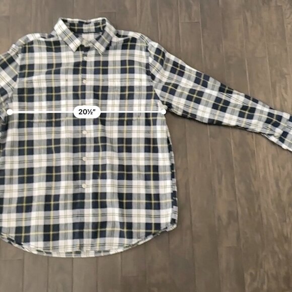 Blue, Yellow & White Mossimo Supply XL Flannel Shirt  100% Cotton - Picture 5 of 11